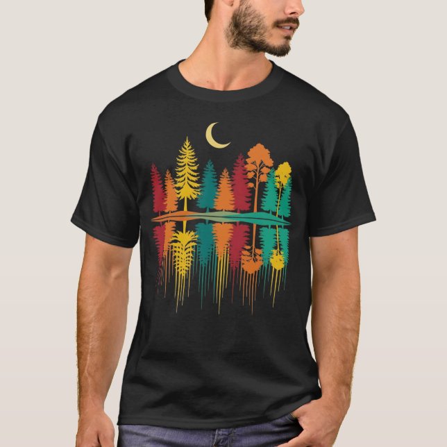 Nature Reflection Forest Trees Outdoor Wildlife T-Shirt (Front)