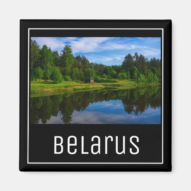 Nature River Canal Forest Landscape Belarus Magnet (Front)