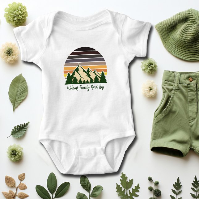 Nature Road Trip Green Forest Cute Custom Baby Bodysuit (Creator Uploaded)