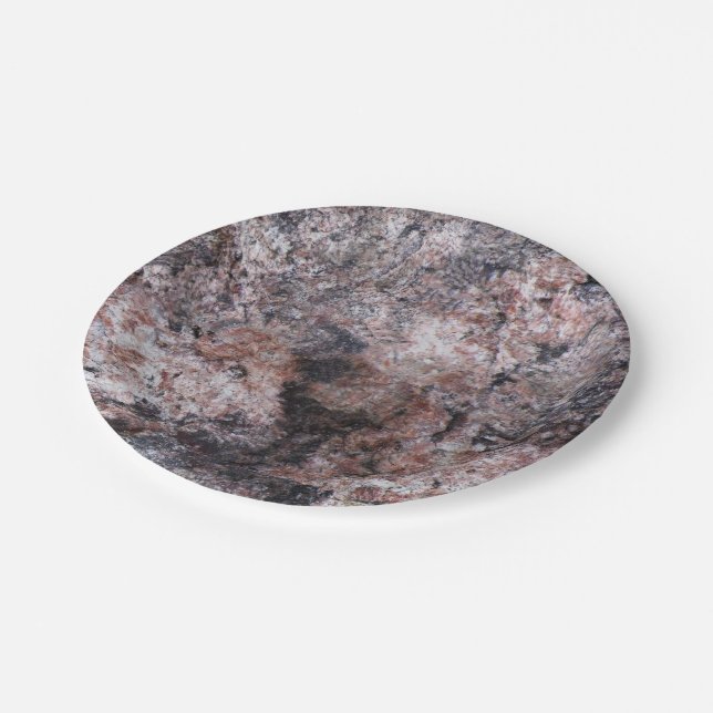 Nature Rock Texture Pinkish Paper Plate (Angled)