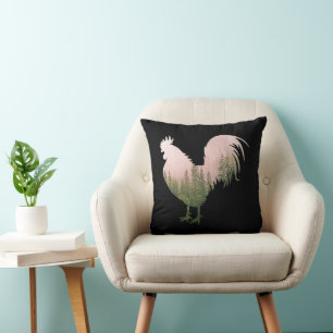 NATURE ROOSTER CHICKEN FOREST STYLE CUSHION