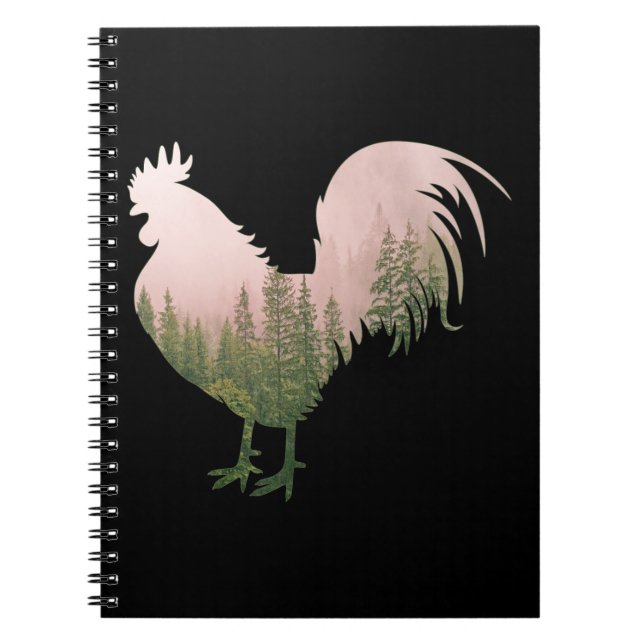 NATURE ROOSTER CHICKEN FOREST STYLE NOTEBOOK (Front)