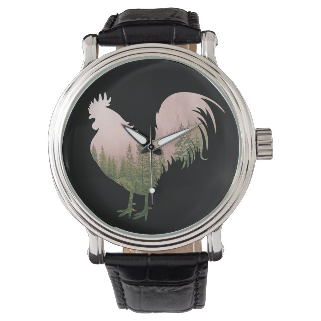 NATURE ROOSTER CHICKEN FOREST STYLE WATCH (Front)