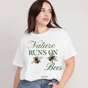 Nature Runs On Bees - Eco-Friendly Bumblebee Tri-Blend Shirt