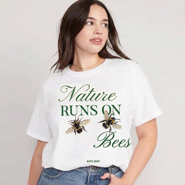 Nature Runs On Bees - Eco-Friendly Bumblebee Tri-Blend Shirt (Creator Uploaded)