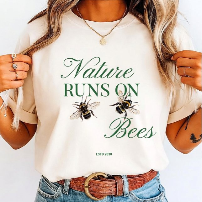 Nature Runs On Bees - Eco-Friendly Bumblebee Tri-Blend Shirt (Creator Uploaded)