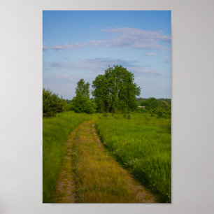 Nature Rural Village Field Road Landscape Belarus Poster