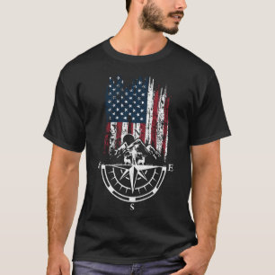 Nature s Adventure Emblem American Flag Compass an T-Shirt