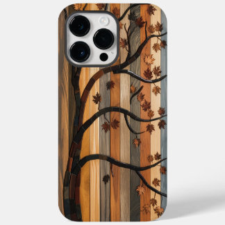 Nature’s Art: Wooden Plank Tree Mosaic Phone Case