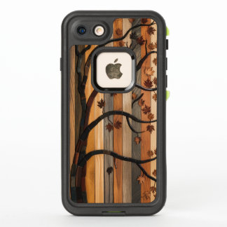 Nature’s Art: Wooden Plank Tree Mosaic Phone Case