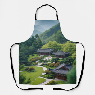 "Nature’s Charm in the Kitchen – Scenic Landscape Apron