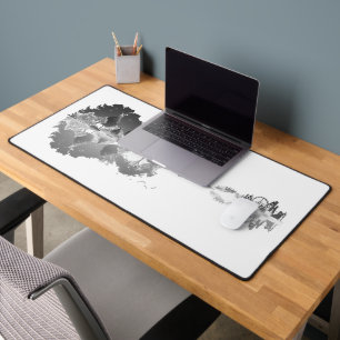 Nature’s Song: Forest Landscape Guitar Art Desk Mat