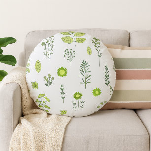 Nature’s Touch Green Tones Round Cushion