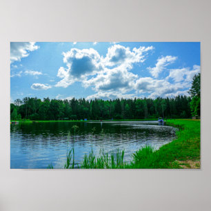 Nature Scenery Landscape Lake Cloud Belarus Poster