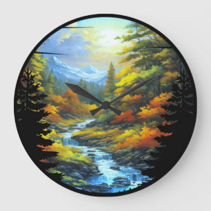 Nature scenery large clock
