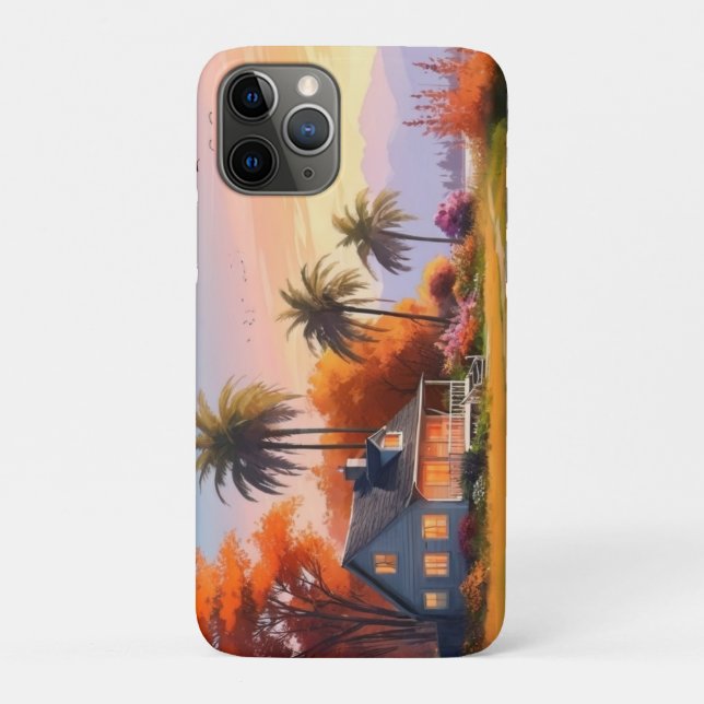 Nature Scenery with Lake and Palm Trees-34219 Case-Mate iPhone Case (Back)