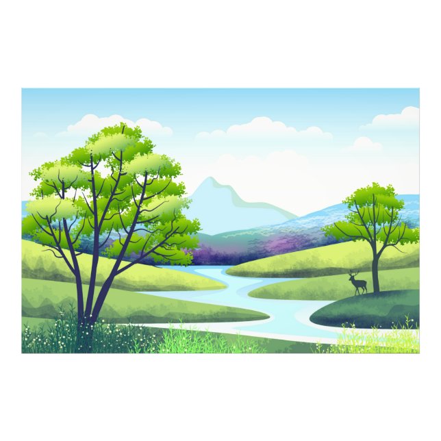Nature Scenery with River Photo Print (Front)