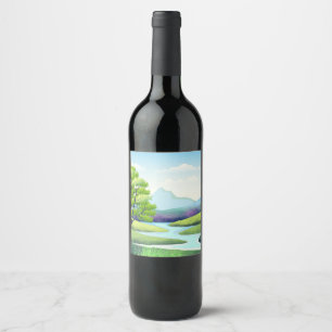 Nature Scenery with River Wine Label