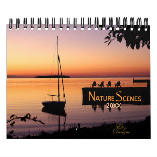 Nature Scenes Calendar   Editable Year Text