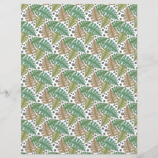 Nature scrapbook paper design with leaves (Front)