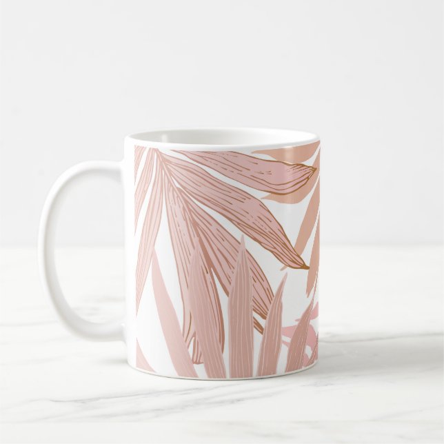 Nature seamless pattern. Hand drawn abstract tropi Coffee Mug (Left)