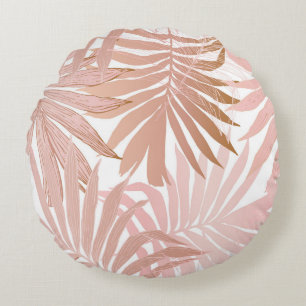 Nature seamless pattern. Hand drawn abstract tropi Round Cushion