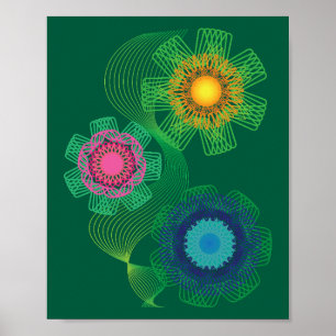 Nature Shapes and Lines Patterns  Poster