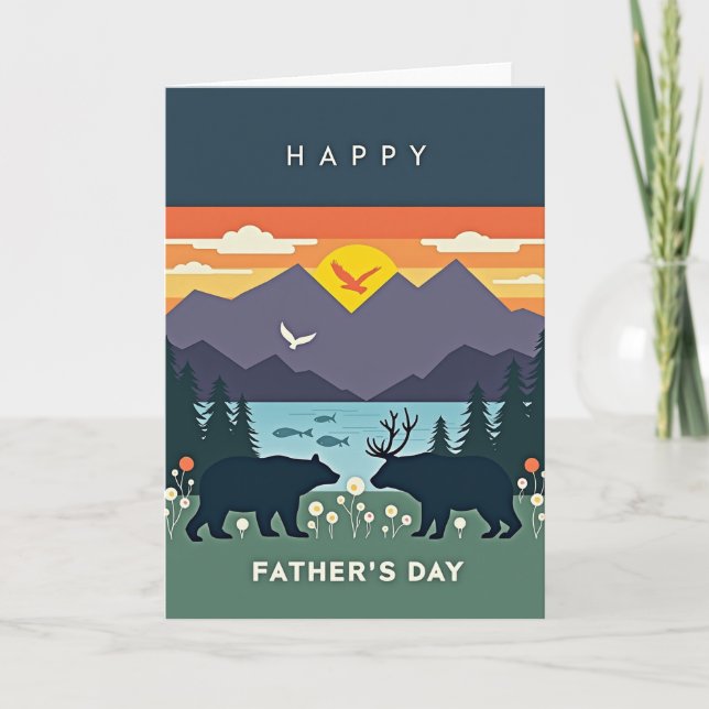 Nature Silhouette Fathers Day Card (Front)