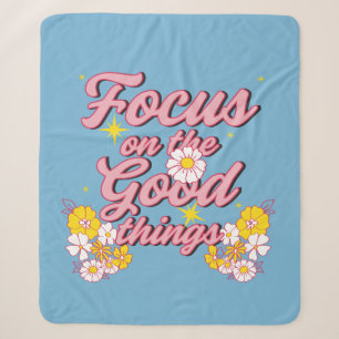 Nature Soul Slogan Focus on the Good Things Sherpa Blanket