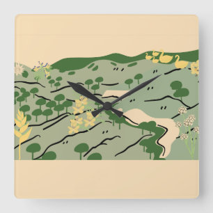 Nature Square Wall Clock