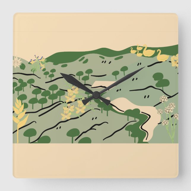 Nature Square Wall Clock (Front)