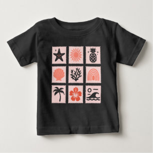 Nature stamp collage baby T-Shirt