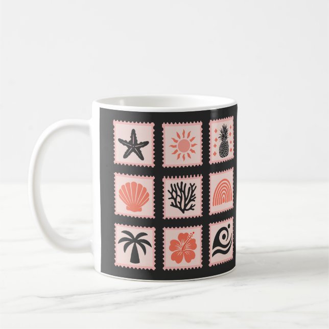 Nature stamp collage coffee mug (Left)