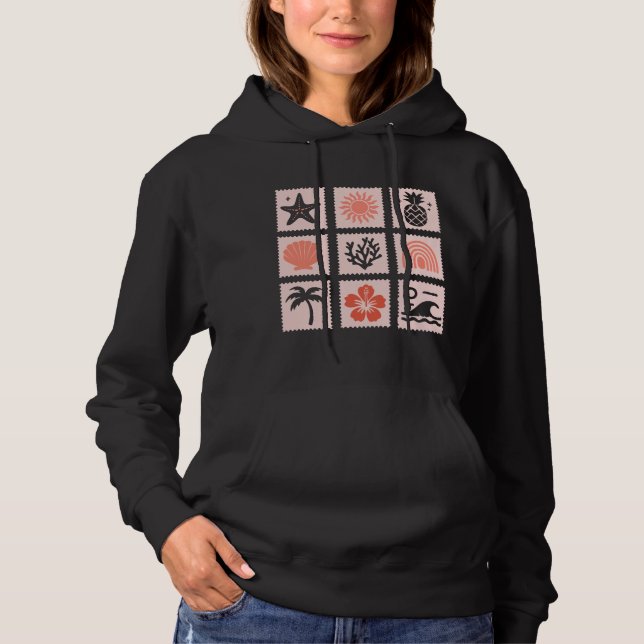 Nature stamp collage hoodie (Front)