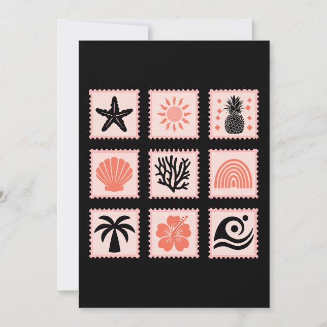 Nature stamp collage invitation (Front)