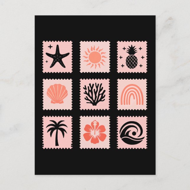 Nature stamp collage postcard (Front)