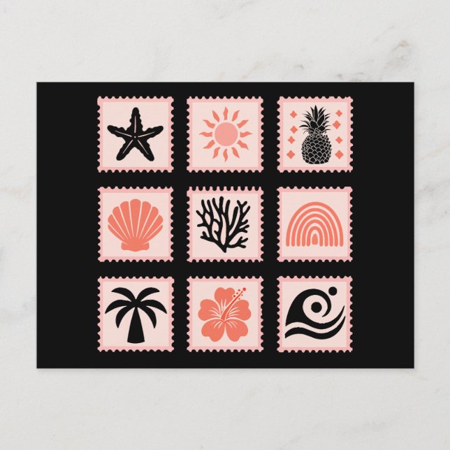 Nature stamp collage postcard (Front)