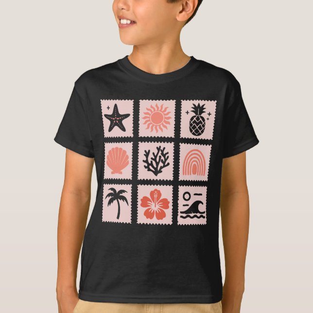 Nature stamp collage T-Shirt (Front)