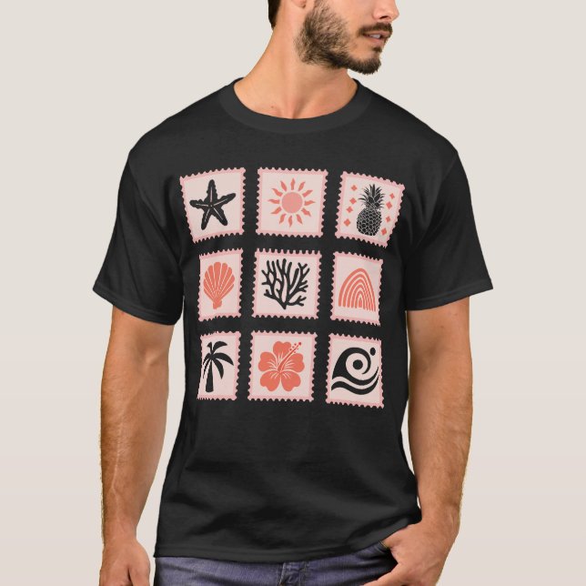 Nature stamp collage T-Shirt (Front)