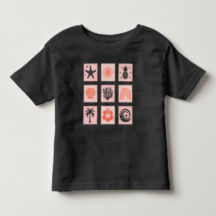 Nature stamp collage toddler T-Shirt