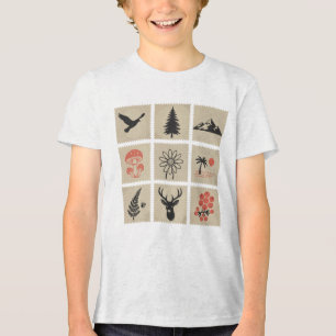 Nature stamp collage Tri-Blend shirt