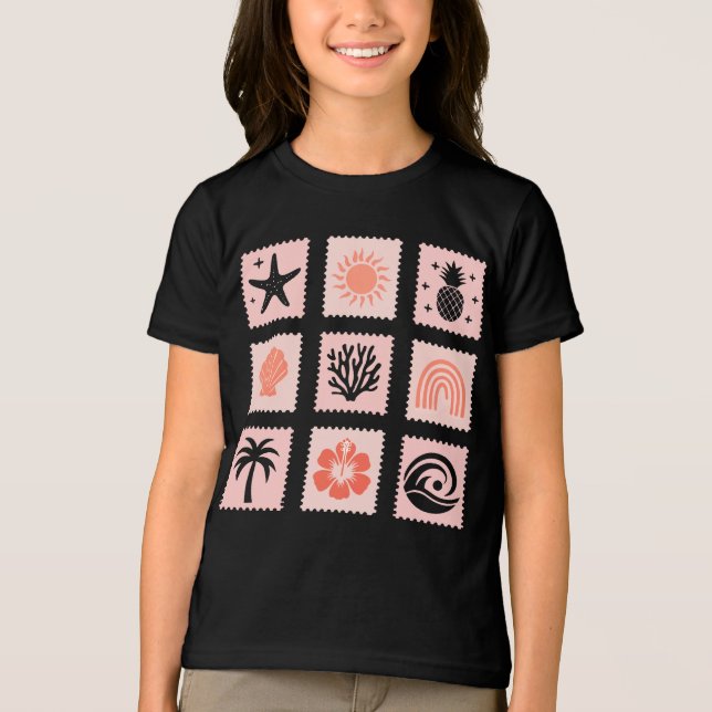 Nature stamp collage Tri-Blend shirt (Front)