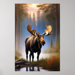 *~* Nature STREAM AP49 MOOSE Forest  Poster