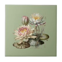 Nature Style Water Lily Ceramic Tile
