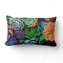 Nature succulent texture Lumbar Pillow