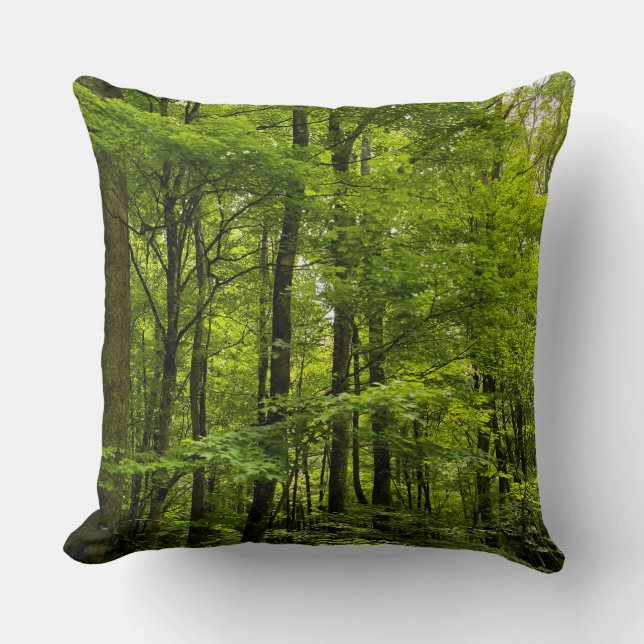 Nature Summer Green Forest Photograph Cushion (Front)