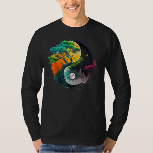 Nature Taoism Yin Yang Symbol on Zen Taijitu Yin Y T-Shirt
