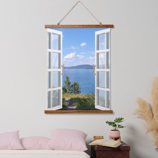 Nature Theme Lake View  Hanging Tapestry (Bedroom)