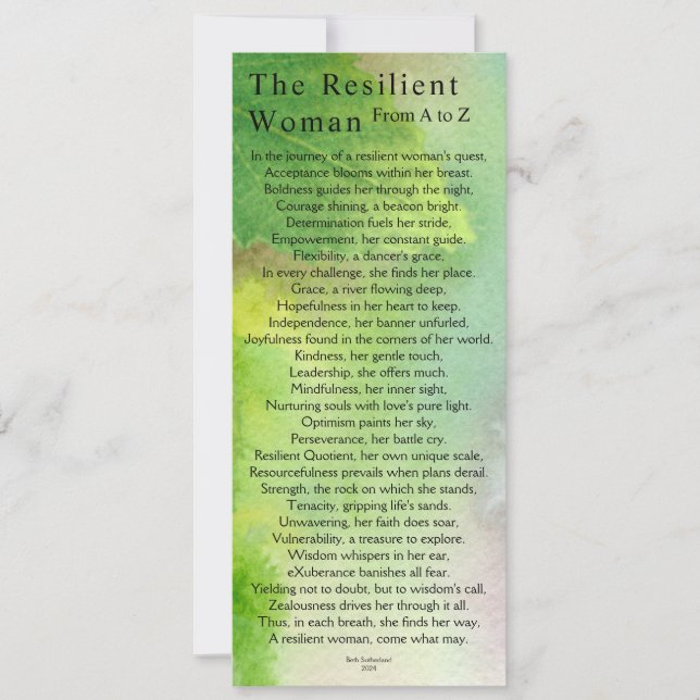 Nature Theme Resilient Woman Card  (Front)