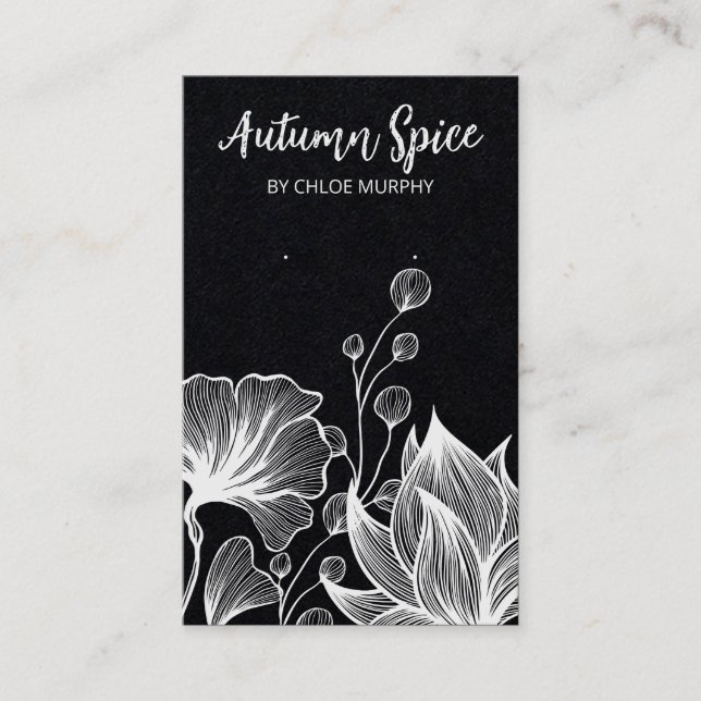 Nature Themed Black Earring Cards (Front)